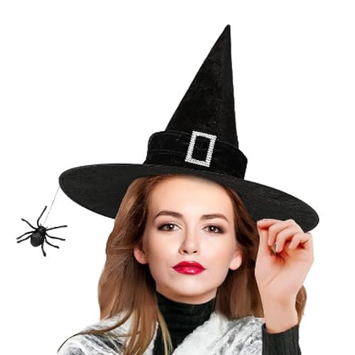 Klaisy Schwarzer Halloween-Hut, breiter Rand, spitz, modische Party-Kopfbedeckung für Halloween-Feiern Klaisy Schwarzer Halloween-Hut, breiter Rand, spitz, modische Party-Kopfbedeckung für Halloween-Feiern von Klaisy