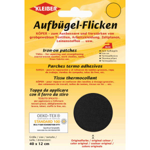 Kleiber Aufbügel-Flicken Baumwolle Schwarz 40x12cm - 1 Stk von Kleiber