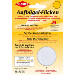 Kleiber Aufbügel-Flicken Baumwolle Weiß 40x12cm - 1 Stk von Kleiber