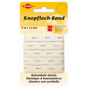 Kleiber Knopflochelastik Weiß 12mm - 3m von Kleiber