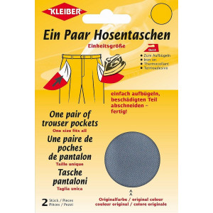 Kleiber Reparatur-Hosentaschen zum Aufbügeln Dunkelgrau 18,5x16cm - 2 von Kleiber