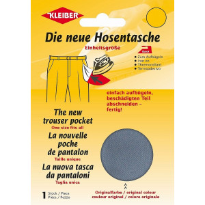 Kleiber Reparatur-Hosentaschen zum Aufbügeln Dunkelgrau 23x18,5cm - 1 von Kleiber