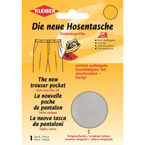 Kleiber Reparatur-Hosentaschen zum Aufbügeln Hellgrau 23x18,5cm - 1 St von Kleiber