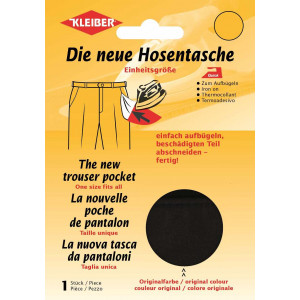 Kleiber Reparatur-Hosentaschen zum Aufbügeln Schwarz 23x18,5cm - 1 Stk von Kleiber