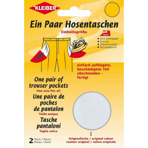 Kleiber Reparatur-Hosentaschen zum Aufbügeln Weiß 18,5x16cm - 2 Stk von Kleiber