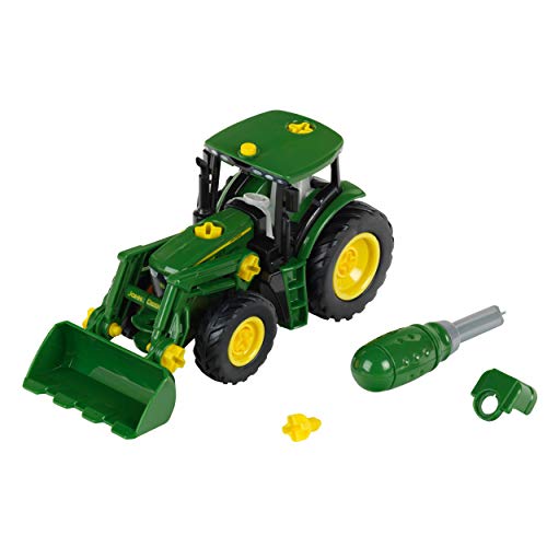 Theo Klein 3903 John Deere Traktor | Mit Frontlader und Gegengewicht | Demontierbare Einzelteile | Maße: 24,5 cm x 9,5 cm x 12 cm | Spielzeug für Kinder ab 3 Jahren von Theo Klein