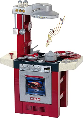 Theo Klein 9090 Miele Küche Petit Gourmet I Spielküche inkl. Kochplatte mit Sound I Ofen, Geschirrspülmaschine, Geschirr u.v.m. I Maße: 69 cm x 33 cm x 95 cm I Spielzeug für Kinder ab 3 Jahren von Theo Klein