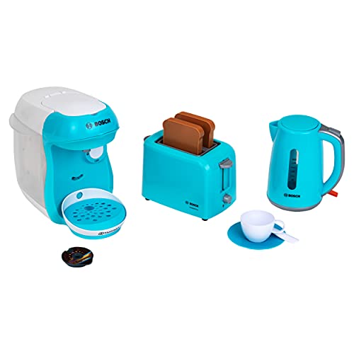 Theo Klein 9519 Bosch Frühstücksset I Küchenzubehör-Set bestehend aus Toaster, Kaffeemaschine und Wasserkocher I Spielzeug für Kinder ab 3 Jahren von Theo Klein