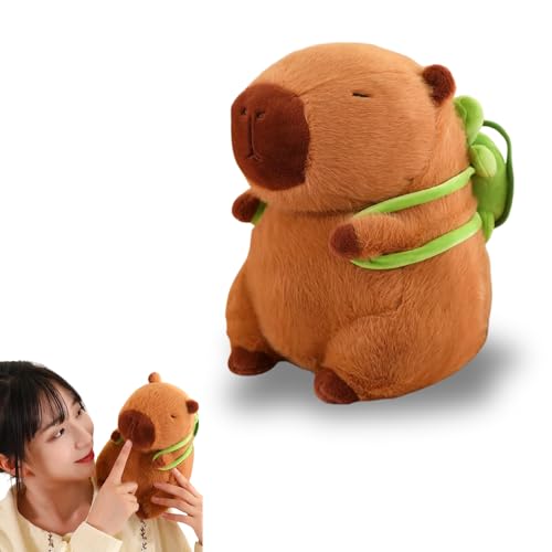 Capybara Kuscheltier, 25 cm Capybara Plüschtier Kawaii Kuscheltier mit Schildkrötenrucksack, Plüschtier Wasserschwein Kuscheltier Niedliche Kawaii Plush für Kinder von Klikkopers