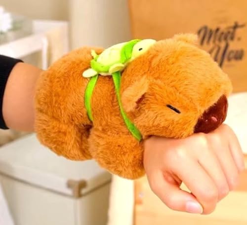 Capybara Schnapparmband Kinder, Capybara Plüschtier, Capybara Kuscheltier Snap Armband Geschenke, Capybara Plüschtier Klatscharmband Stofftier Capybara Schnapparmband Capybara Plush Für Mädchen Jungen von Klikkopers