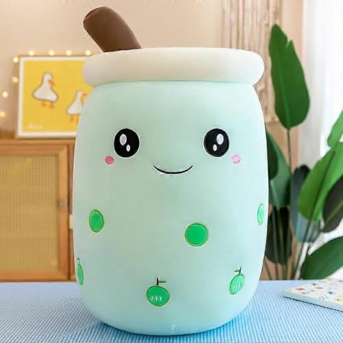 Klikkopers® - Kawaii-Kissen - Bubble Tea-Plüschtier - 30 cm bis 35 cm - Boba-Plüschtier - Babyrosa - Kawaii-Plüschtier - Squishy - Squish-Plüschtier (Blue) von Klikkopers