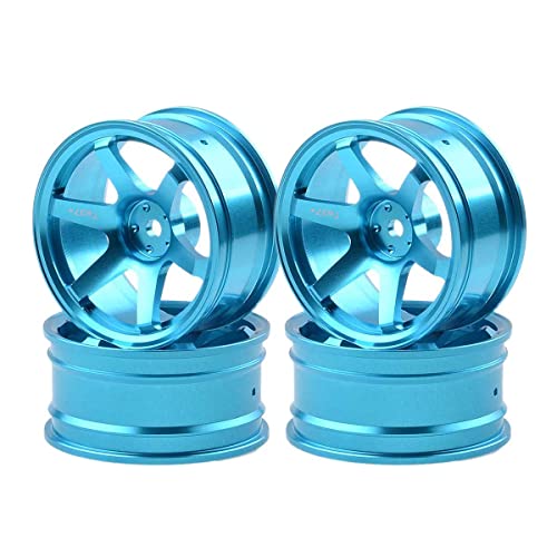 Kliplinc 4P Alufelge mit 6 Speichen f¨¹r RC 1/10 On-Road 1052 Drift Sakura TE37+, Blau von Kliplinc