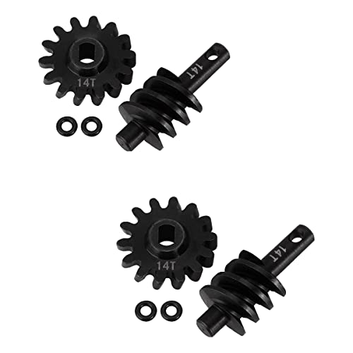 Kliplinc Achsgetriebe Overdrive Schneckendifferential 14T Stahlgetriebe f¨¹r Axial SCX24 C10 JLU 1/24 RC Kettenfahrzeug, 2STK von Kliplinc