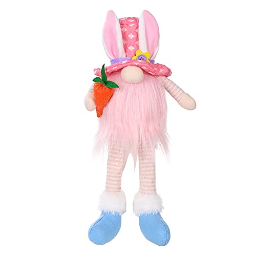 Kliplinc Lange Beine Ostern Rudolf GNOME Elf Hase LED Licht Leuchtendes Kaninchen Gesichtslose Puppe Geschenk Kinder Mach Es Selbst Frohe Ostern Party Dekor,B von Kliplinc