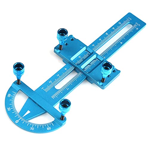 Kliplinc Metall STO?D?Mpfer Lineal STO?Synchronisierer RC Auto Werkzeugbereich 12 cm f¨¹r 1/8 1/10 1/12 1/16 1/18 1/24 RC Auto,Blau von Kliplinc