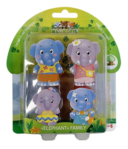 Klorofil Set mit 4 Figuren, Familie, Elefant von Klorofil