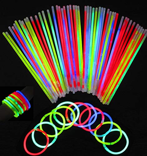 Kmruazre 100pcs Knicklicht in Verschiedenen Farben, Biegsame Knicklichter party set Machen Leuchtende Halsketten und Glow Armbänder von Kmruazre