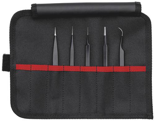 Knipex 92 00 01 ESD Universalpinzette-Set 5teilig Spitz, fein, extra dünn 128mm von Knipex