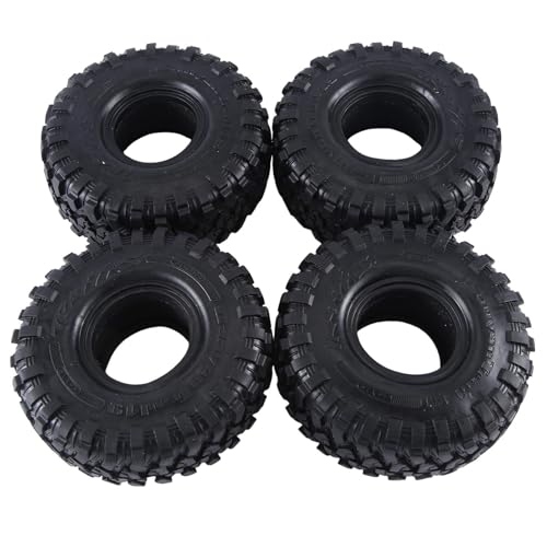 Knnuey 4 Stück 120 mm 1,9 Gummifelsenreifen Radreifen für 1:10 RC Crawler Car Axial SCX10 90046 AXI03007 TRX4 Redcat Gen8 Teile Zubehör von Knnuey