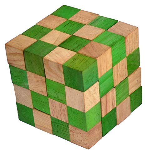 Cobra Cube Large Green, Schlangenwürfel Anaconda grün Large, Würfelschlange 4x4x4 Knobelholz Puzzle IQ Puzzle Cobra Cube, Snake Cube, Anaconda Brain Teaser IQ Test 3D Puzzle Cobra Cube Large Green, Schlangenwürfel Anaconda grün Large, Würfelschlange 4x4x4 Knobelholz Puzzle IQ Puzzle Cobra Cube, Snake Cube, Anaconda Brain Teaser IQ Test 3D Puzzle von Knobelholz.de