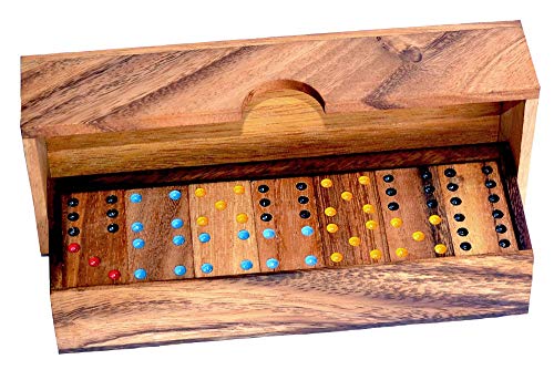 Domino 6 Long Box, Domino 6 Long Box mit 6 Punkten Legespiel Knobelholz Gesellschaftsspiel aus Holz Dominospiel für bis zu 4 Spieler mit 28 Steinen Kinderspiel, Gesellschaftsspiel von Knobelholz.de