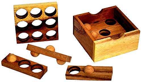 Easy Box Packing Puzzle, Golfball Puzzle, Golfgame, Knobelholz Kinderpuzzle, Unterhaltungsspiel, Knobelspiel, Konzentration, Geduldspiel, Packproblem, Puzzle aus Holz, IQ Test, Brain Teaser von Knobelholz.de