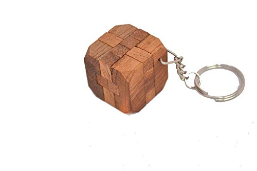 Key Notec Teufelsknoten Schlüsselanhänger, Notec Cube Mini Knobelholz Puzzle Holzknoten Puzzle, Holzpuzzle, IQ Puzzle, Tischlerknoten, Zimmermannsknoten, Puzzle, Knobelspiel, von Knobelholz.de