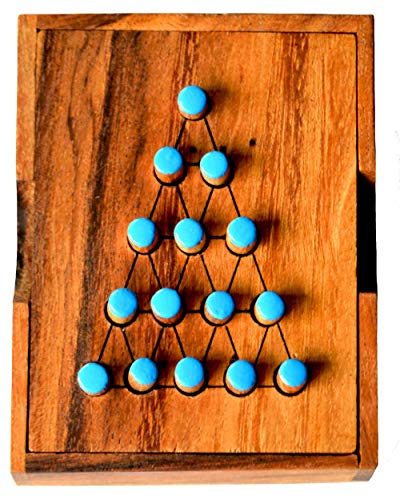 Last Fighter small, Steckhalma Box mit Dreiecks Solitaire, Solitaire Knobelspiel, Knobelholz Strategiespiel für einen Spieler, Kinderspiel, Omas Lieblingsspiel, Knobelspiel von Knobelholz.de