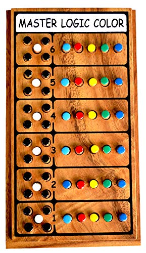 Superhirn der Master of Logic Color Knobelholz Logik Spiel mit Farbcodes Kombinationsspiel Strategiespiel Denkspiel Knobelspiel aus Holz für 2 Spieler von Knobelholz.de