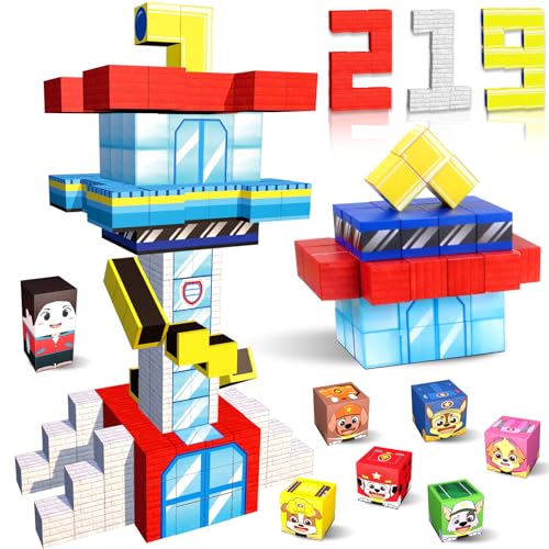 219 Pcs Magnetische Bausteine, 2.5CM/Pcs Magnetic Building Blocks, Build Magnet Welt Set für Jungen und Mädchen, Montessori Bausteine Spielzeug, Geschenke für Kinder im Alter von 3 4 5 6 7 8 Jahren von Knoiuao