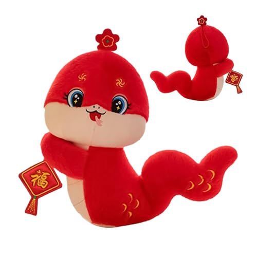 Chinese New Year Snake Plush Animal Toys, 2025 Year of The Snake Stuffed Animal Snake Figurine, Lucky Mascot Toys Red Chinese Zodiacs Snake Plush Toy, Chinese Spring Festival Tradition Zodiacs Gift von Knowlife