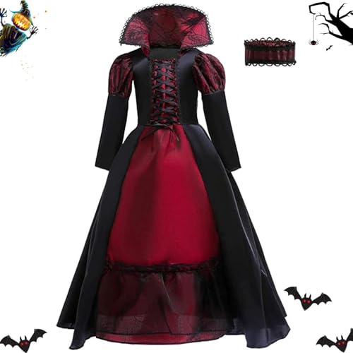 Knowlife Mädchen Vampir Kostüm, Halloween Verkleidung Party Cosplay, Gruselige Ausstattung Für Kinderfasching Spukhaus Schulveranstaltung Knowlife Mädchen Vampir Kostüm, Halloween Verkleidung Party Cosplay, Gruselige Ausstattung Für Kinderfasching Spukhaus Schulveranstaltung von Knowlife