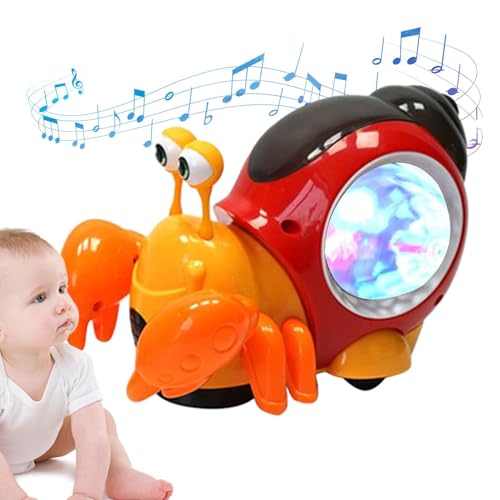 Luminous Snail Toy, 2025 Upgrade Electric Snail Toy Tummy Times Crawling Snail Toys Musical Toys with Light-up Music, Electric Musical Schnecke Spielzeug für Wilde Tiere, Interactive Sensory Toy Gift von Knowlife