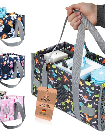 Knuffig Toniebox Tasche - Tragetasche für Toniebox & Zubehör, Aufbewahrung für Figuren, Musikbox Tasche für 2 Boxen, Abnehmbare Trennwände, Perfekt für Kinder & Reisen von Knuffig