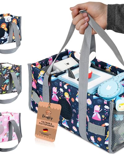 Knuffig Toniebox Tasche - Tragetasche für Toniebox & Zubehör, Aufbewahrung für Figuren, Musikbox Tasche für 2 Boxen, Abnehmbare Trennwände, Perfekt für Kinder & Reisen (Prinzessin) von Knuffig