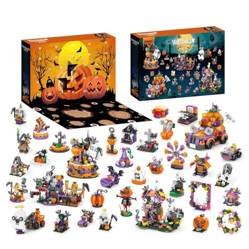 KoDeer 24-IN-1 Halloween Adventskalender Klemmbausteine Set, 24 Halloween Dekoration Bausatz Standard Bausteine Set (9030) von KoDeer