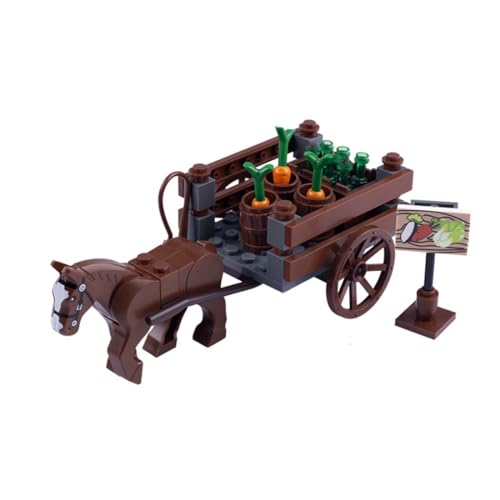 KoDeer Custom Minifiguren Set, Custom Wagen Klemmbausteine Set, MOC Mittelalterliche Wagen Bausatz (D) von KoDeer