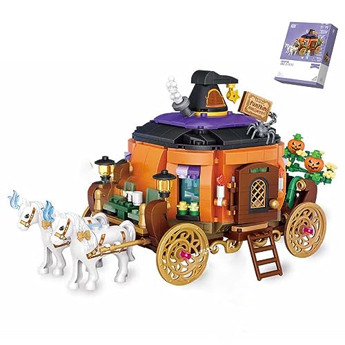 KoDeer Halloween Bausatz, 839 Teilen Kürbis-Wagen Klemmbausteine Set, Bausteine Kompatibel mit Lego von KoDeer