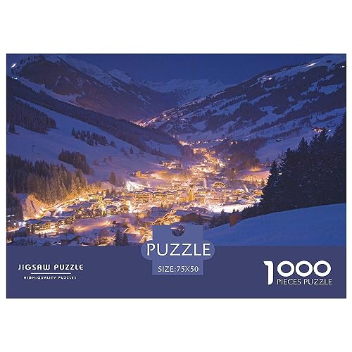 1000 Teile Puzzlespiel Weihnachtsstadt für Erwachsene Weihnachtshaus Langlebige Lernspiele Herausforderungsstufe: hart von KoNsev