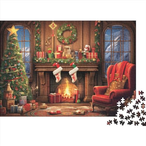 Christmas Town 300 Teile Puzzle für Erwachsene 300 Teile Weihnachtshaus Erwachsene Puzzles Familienspiele Unmögliche Herausforderungen von KoNsev