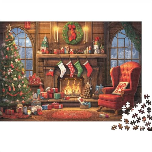 Christmas Town 300 Teile Puzzle für Erwachsene 300 Teile Weihnachtshaus Erwachsene Puzzles Familienspiele Unmögliche Herausforderungen von KoNsev