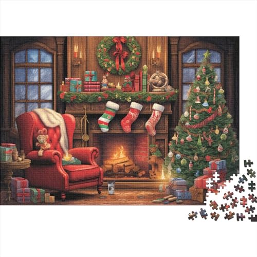 Christmas Town 300 Teile Puzzle für Erwachsene 300 Teile Weihnachtshaus Erwachsene Puzzles Familienspiele Unmögliche Herausforderungen von KoNsev