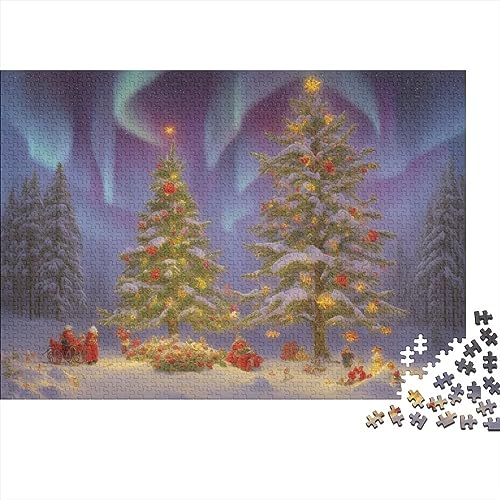 Christmas Town Puzzle 1000 Teile für Erwachsene Heiligabend Aurora herausforderndes Spiel für Erwachsene Familienaktivität von KoNsev