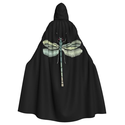 Dragonfly schwarzer Kapuzenumhang Halloween Mittelalter Kostüm Erwachsene Cosplay langer Umhang für Damen und Herren von KoNsev