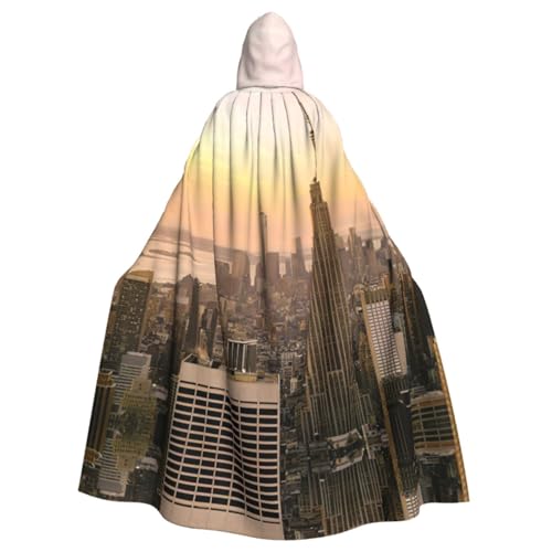 Empire State Building Kapuzenumhang Halloween Mittelalter Kostüm Erwachsene Cosplay Langer Umhang für Damen und Herren von KoNsev