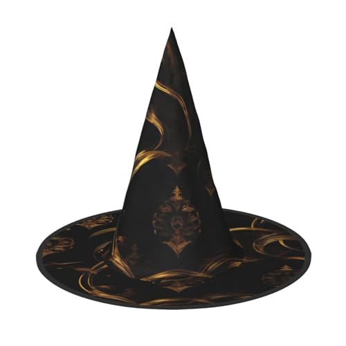 KoNsev Frauen Gold Schwarz Tapete Hexe Hüte Hängen Halloween Frauen Hexe Hut Kostüm Cosplay Party Mädchen Hexe Hüte 1 Stück von KoNsev