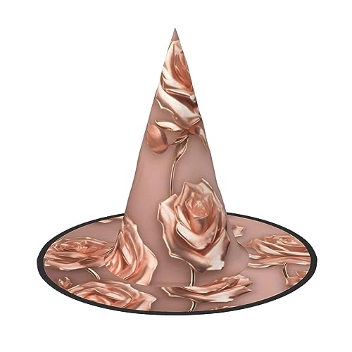 KoNsev Frauen Rose Gold Tapete Hexe Hüte Hängen Halloween Frauen Hexe Hut Kostüm Cosplay Party Mädchen Hexe Hüte 1 Stück von KoNsev