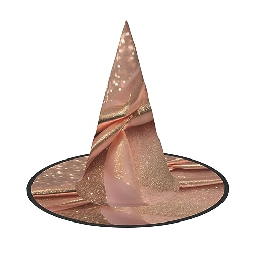 KoNsev Frauen Roségold Glitzer Hexe Hüte Hängen Halloween Frauen Hexe Hut Kostüm Cosplay Party Mädchen Hexe Hüte 1 Stück von KoNsev