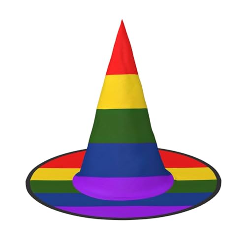 KoNsev Hexenhut für Damen, Regenbogenflagge, zum Aufhängen, Halloween, Hexenhut, Kostüm, Cosplay, Party, Mädchen, Hexenhüte, 1 Stück von KoNsev