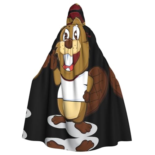 Naughty Beaver Kapuzenumhang Halloween Mittelalter Kostüm Erwachsene Cosplay Langer Umhang für Damen und Herren von KoNsev